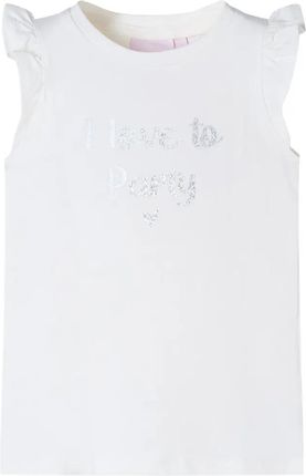 Koszulka dziecięca z falbankowymi rękawkami, biała, 104