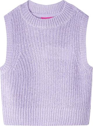 Swetrowa kamizelka dziecięca z dzianiny, kolor jasny liliowy, 140