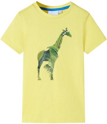 Koszulka dziecięca z nadrukiem żyrafy, żółta, 104