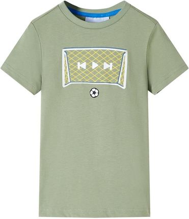 Koszulka dziecięca, z bramką do piłki nożnej, jasne khaki, 92