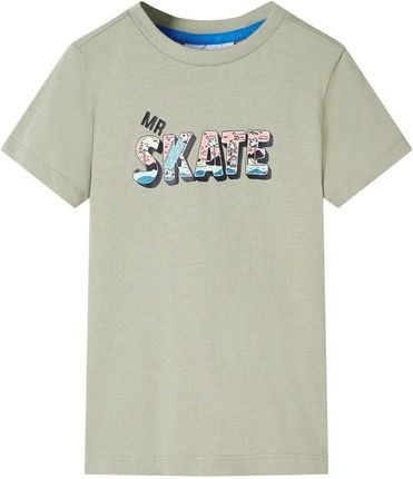 Koszulka dziecięca z krótkimi rękawami, napis Skate, jasne khaki, 92