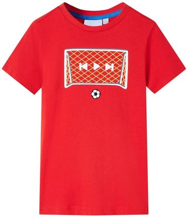Koszulka dziecięca z krótkimi rękawami, czerwona, 128