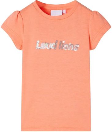 Koszulka dziecięca, półrękawki, neonowy pomarańcz, 92