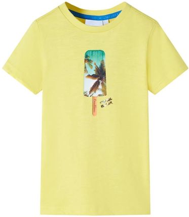 Koszulka dziecięca z krótkimi rękawami, żółta, 140