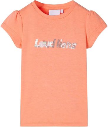 Koszulka dziecięca, półrękawki, neonowy pomarańcz, 128