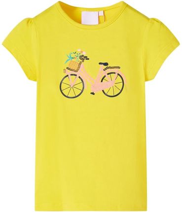 Koszulka dziecięca z krótkimi rękawami, żółta, 128