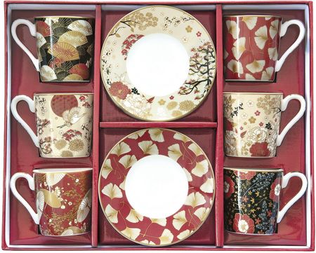 Easy Life Filiżanki Do Espresso Porcelanowe Ze Spodkami Kimono 100 Ml 6 Szt. (8808601)