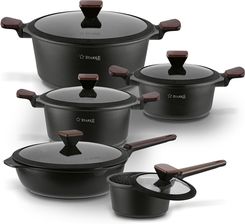 Zdjęcie Starke Pro Zestaw 4 Garnków Aluminiowych Z Pokrywkami I Patelnią Nieprzywierającą Redwood 10 El.  - Nekla