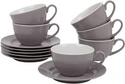 Ambition Linea 220 Ml 6 Szt. Filiżanki Do Kawy I Herbaty Porcelanowe Ze Spodkami (69086)