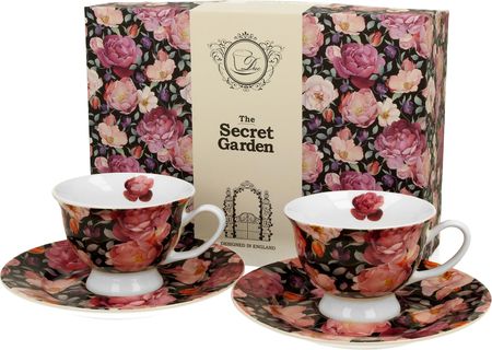 Duo Filiżanki Do Espresso Porcelanowe Ze Spodkami Floral Exclusive Spring Roses 100 Ml 2 Szt.  