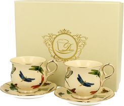 Duo Fili�anki Do Kawy I Herbaty Porcelanowe Ze Spodkami Ecru 150 Ml 2 Szt. (3746)