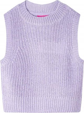 Swetrowa kamizelka dziecięca z dzianiny, kolor jasny liliowy, 116