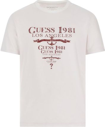 Męska Koszulka z krótkim rękawem Guess SS CN Guess 1981 Triangle Tee M4Gi27J1314-G011 – Biały