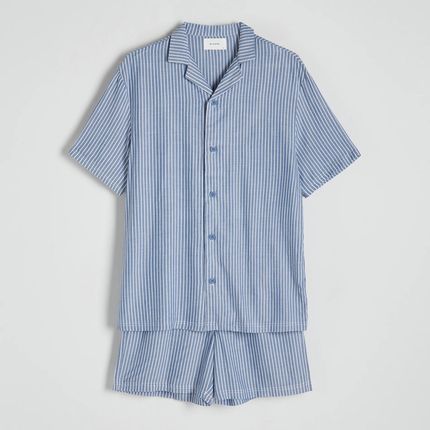 Reserved - Dwuczęściowa piżama z wiskozy - Niebieski