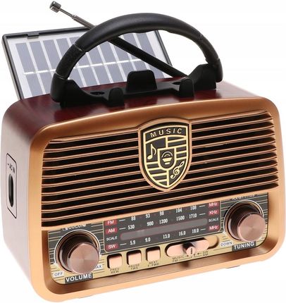 Radio Retro PRZENOŚNE SOLARNE Głośnik Bluetooth Solar USB MP3 TF 4055