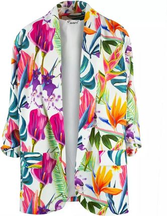 Żakiet marynarka garniturowa kwiaty luźna