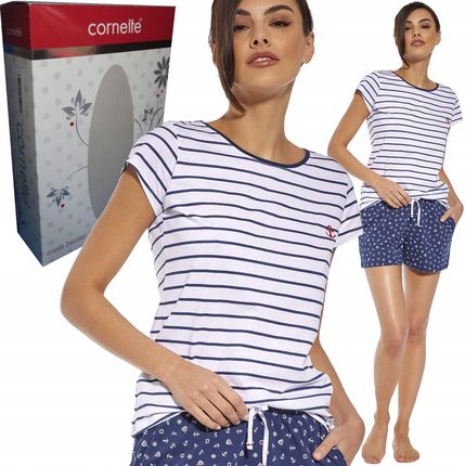 Cornette piżama damska 053/267 Marine styl marynarski