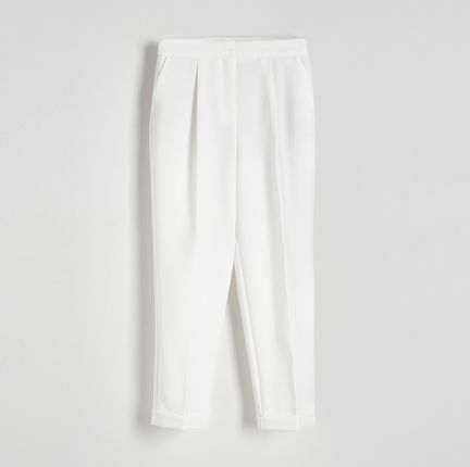 Reserved - Spodnie z mankietami - Biały