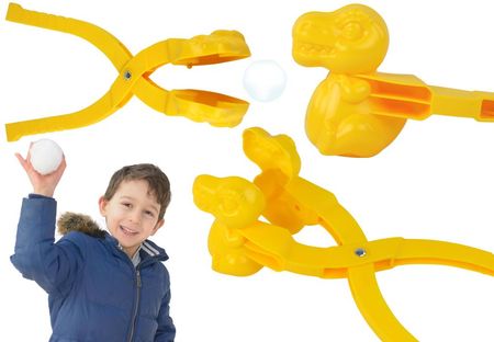 Lean Toys Śnieżkomat Do Śniegu Maszynka Robienia Śnieżek Dinozaur Żółty