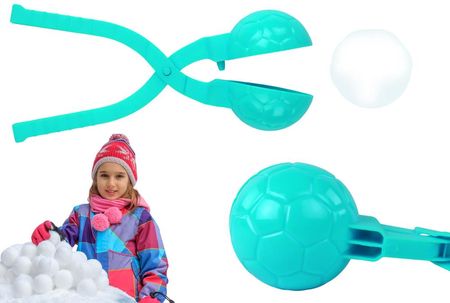 Lean Toys Śnieżkomat Maszynka Do Kulek Śnieżnych Wzór Piłki Turkusowy 35Cm X 7Cm