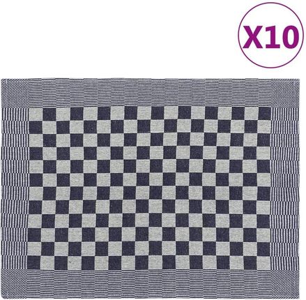 Vidaxl Ręczniki kuchenne 10 szt. niebiesko-białe 50x70 cm bawełna (136279)