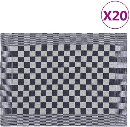 Vidaxl Ręczniki kuchenne 20 szt. niebiesko-białe 50x70 cm bawełna (136280)