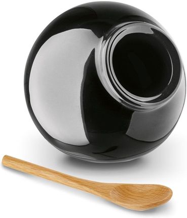 Pojemnik kuchenny czarny + drewniana łyżeczka Konighoffer Ceramic