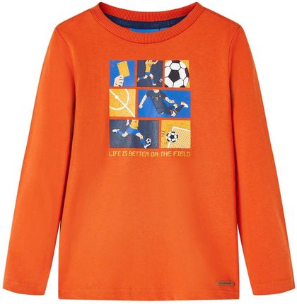 Koszulka dziecięca z długimi rękawami, pomarańczowa, 104