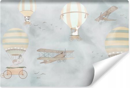 Muralo Fototapeta Do Pokoju Dziecięcego Zwierzęta Balony Samoloty 270x180