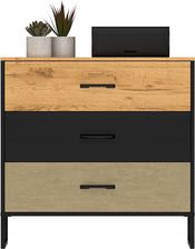 Ml Meble Komoda Colt 05 Dąb Craft/Czarny Mlmeble Gratisy