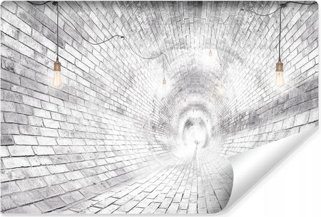 Muralo Fototapeta Abstrakcyjny Tunel Beton Mur Stare Cegły Efekt 3D 405X270