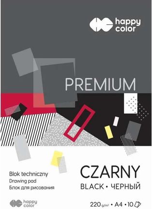 Blok Techniczny Czarny A4/10K Premium Happy Color