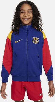 Dzianinowa Kurtka Piłkarska Dla Dużych Dzieci Nike Dri-Fit Fc Barcelona Academy Pro Niebieski
