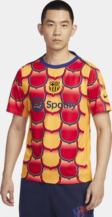 Męska Przedmeczowa Koszulka Piłkarska Nike Dri-Fit Fc Barcelona Academy Pro Se - Żółty