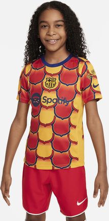 Przedmeczowa Koszulka Piłkarska Dla Dużych Dzieci Nike Dri-Fit Fc Barcelona Academy Pro - Żółty