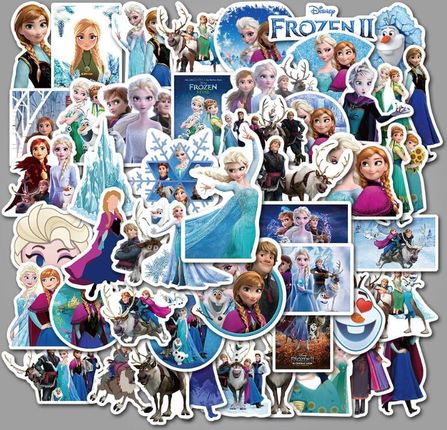 Naklejki Frozen Elsa Olaf Anna Wodoodporne 50Szt.