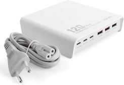 Zdjęcie Wielofunkcyjna biała stacja ładująca 120W LDNIO Q605 6 portów USB (3 USB-C, 3 USB-A) - Kościan