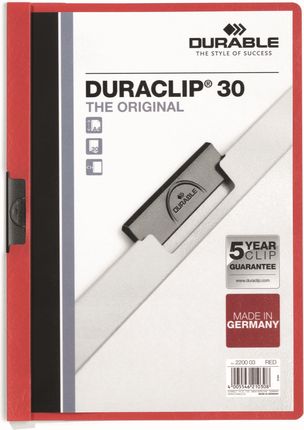 Durable Duraclip Original 30 Skoroszyt Zaciskowy A4 Czerwony