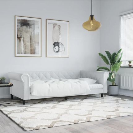 Vidaxl Sofa z funkcją spania, biała, 100x200 cm, sztuczna skóra (354231)