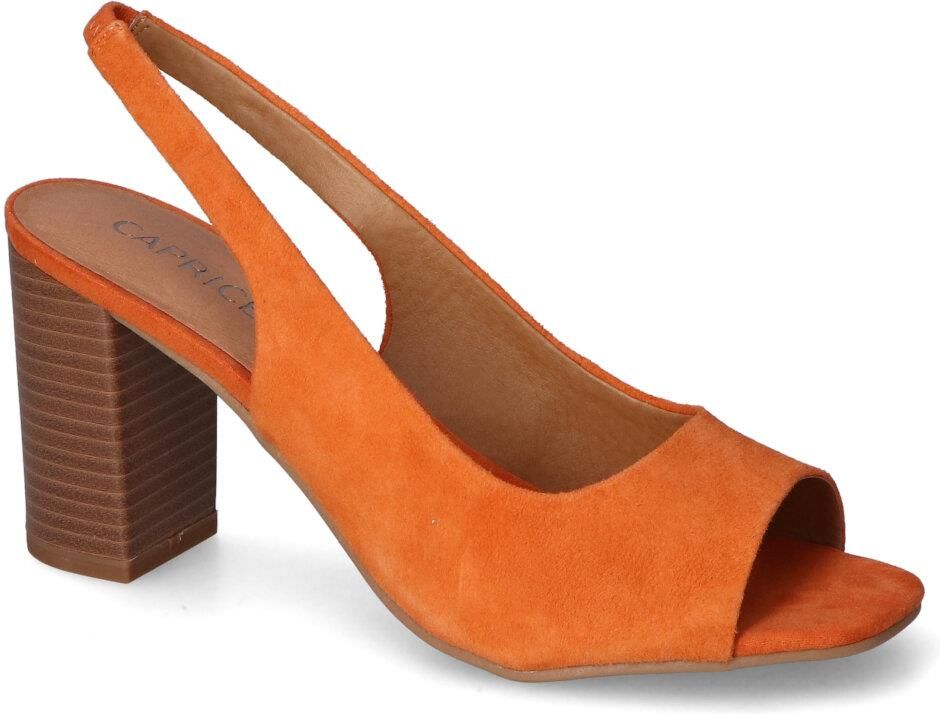 CAPRICE Damen Sandale Mit Absatz – Leder, G-Weite, 80 Mm Absatz, Memory Foam – Bequem & Elegant