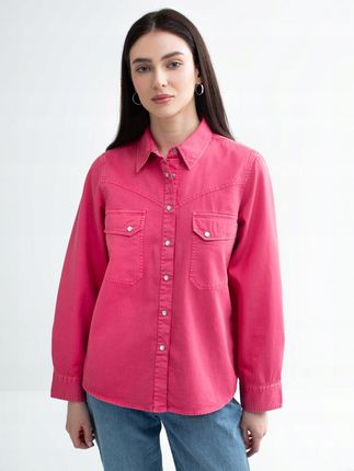 Big Star Koszula Damska Jeansowa Różowa Lolu 601 XL