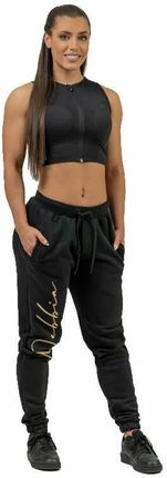 Nebbia High-Waist Joggers INTENSE Signature Black/Gold S Fitness spodnie