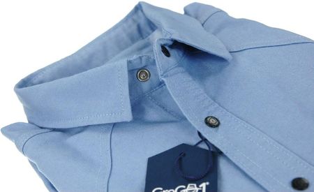 Ładna modna dżinsowa męska niebieska koszula z długim rękawem jeans sportowa GreGo1 slim fit