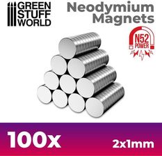 Zdjęcie Green Stuff World 11600 Neodymium Magnets 2x1mm - 100 units (N52) - Warka