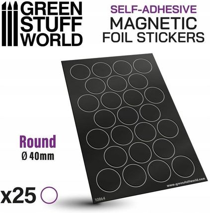 Green Stuff World 10864 Magnetic Sheet - Round 40mm SELF-ADHESIVE (arkusz magnetyczny)