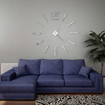 Vidaxl Zegar ścienny 3D, nowoczesny design, 100 cm, XXL, srebrny (50637)