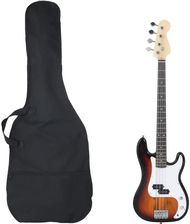vidaXL Gitara basowa dla początkujących, z torbą brązowo-biała 4/4 46