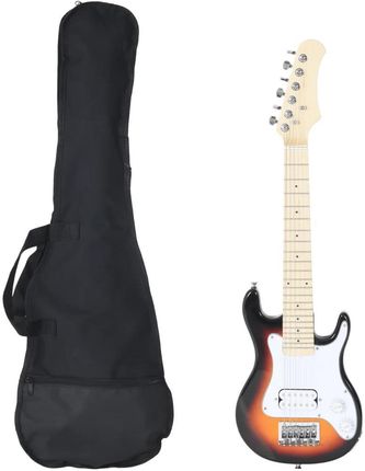 vidaXL Gitara elektryczna z pokrowcem, brązowo-biała, 3/4, 30" (70195)