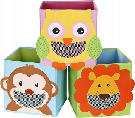 Songmics Pudełko Na Zabawki Składane Kolorowe Zwierzątka