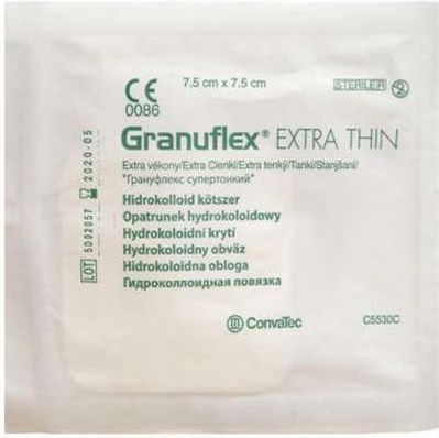 Convatec Granuflex Extra Thin opatrunek hydrokoloidowy 7,5cm x 7,5cm